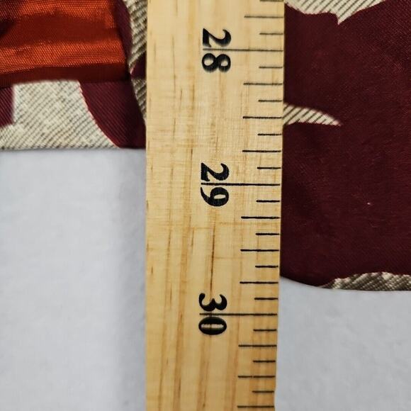 Vintage Washed Silk Blazer Women 2 Jacket Floral Elegant Formal Baroque Burgundy - Picture 13 of 14